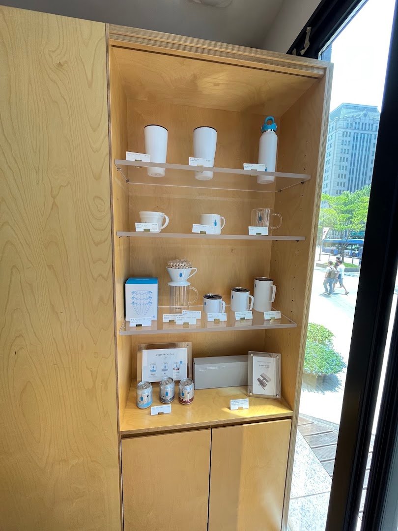 Interior of Blue Bottle Samseong Cafe, specialty coffee shop in Seoul