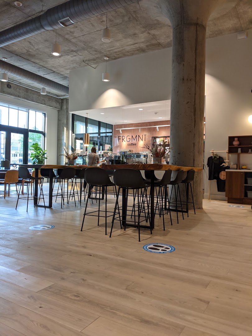 Interior of FRGMNT Coffee - North Loop, specialty coffee shop in Minneapolis