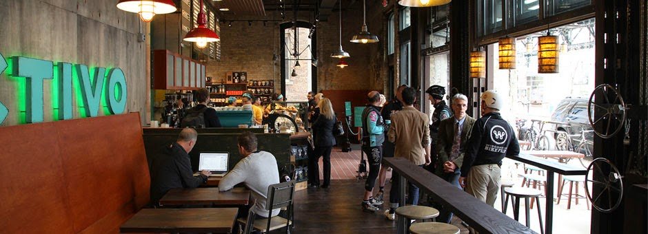 Interior of Colectivo Coffee Third Ward, specialty coffee shop in Milwaukee