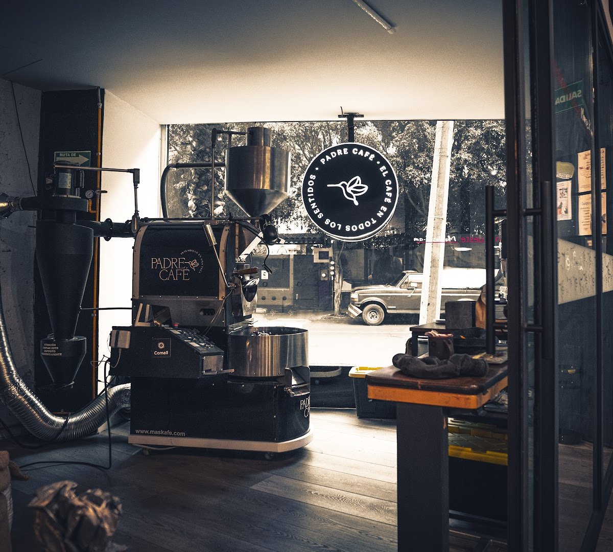 Interior of Padre Café, specialty coffee shop in Mexico City