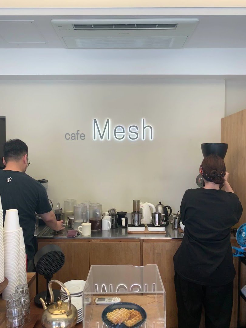 Interior of Mesh Coffee, specialty coffee shop in Seoul