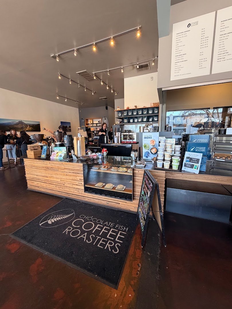 Interior of Chocolate Fish Coffee Roasters, specialty coffee shop in Sacramento