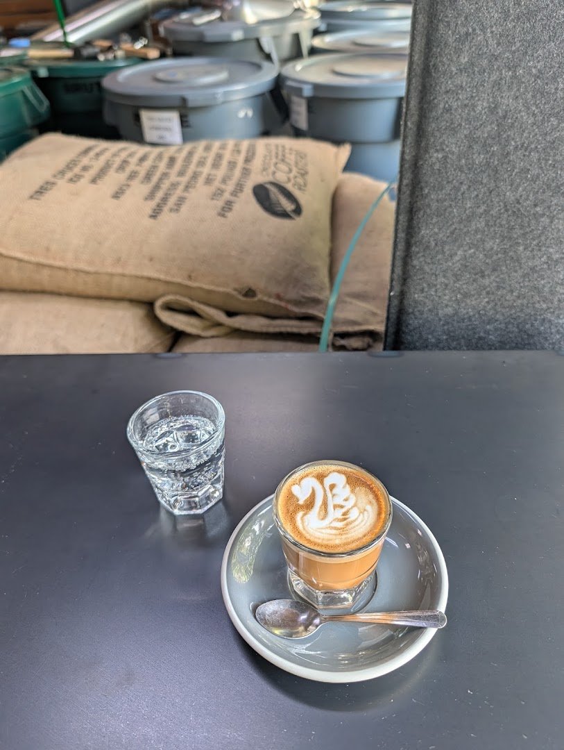 Coffee at Chocolate Fish Coffee Roasters, specialty coffee shop in Sacramento