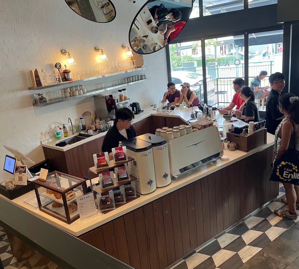 Interior of Oaks Coffee Co., specialty coffee shop in Singapore