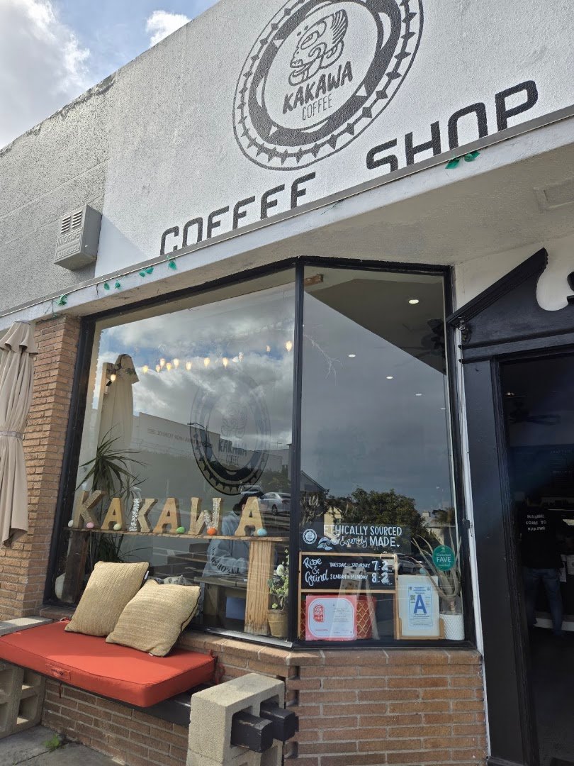 Storefront of Kakawa Coffee, specialty coffee shop in San Diego