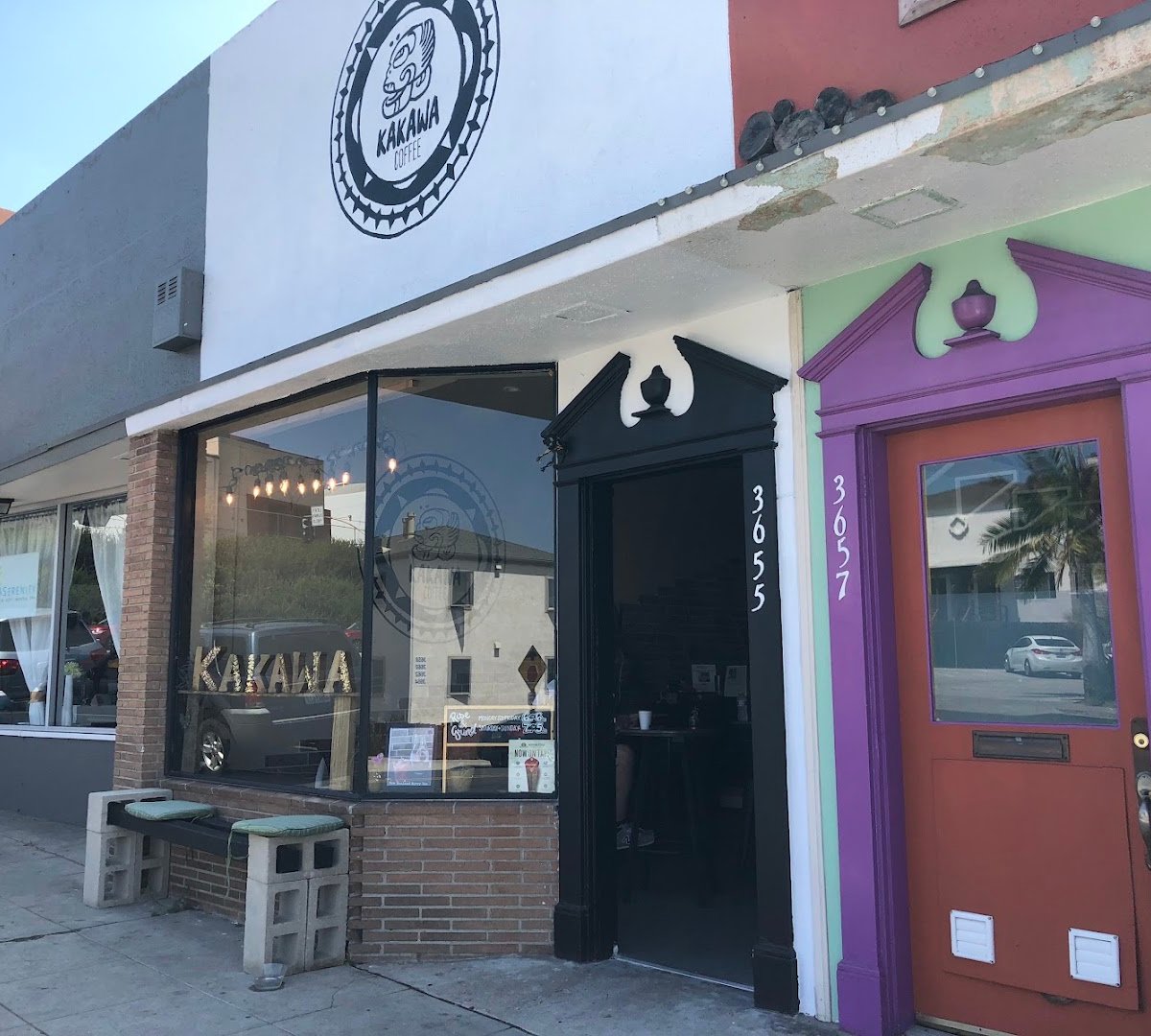 Storefront of Kakawa Coffee, specialty coffee shop in San Diego