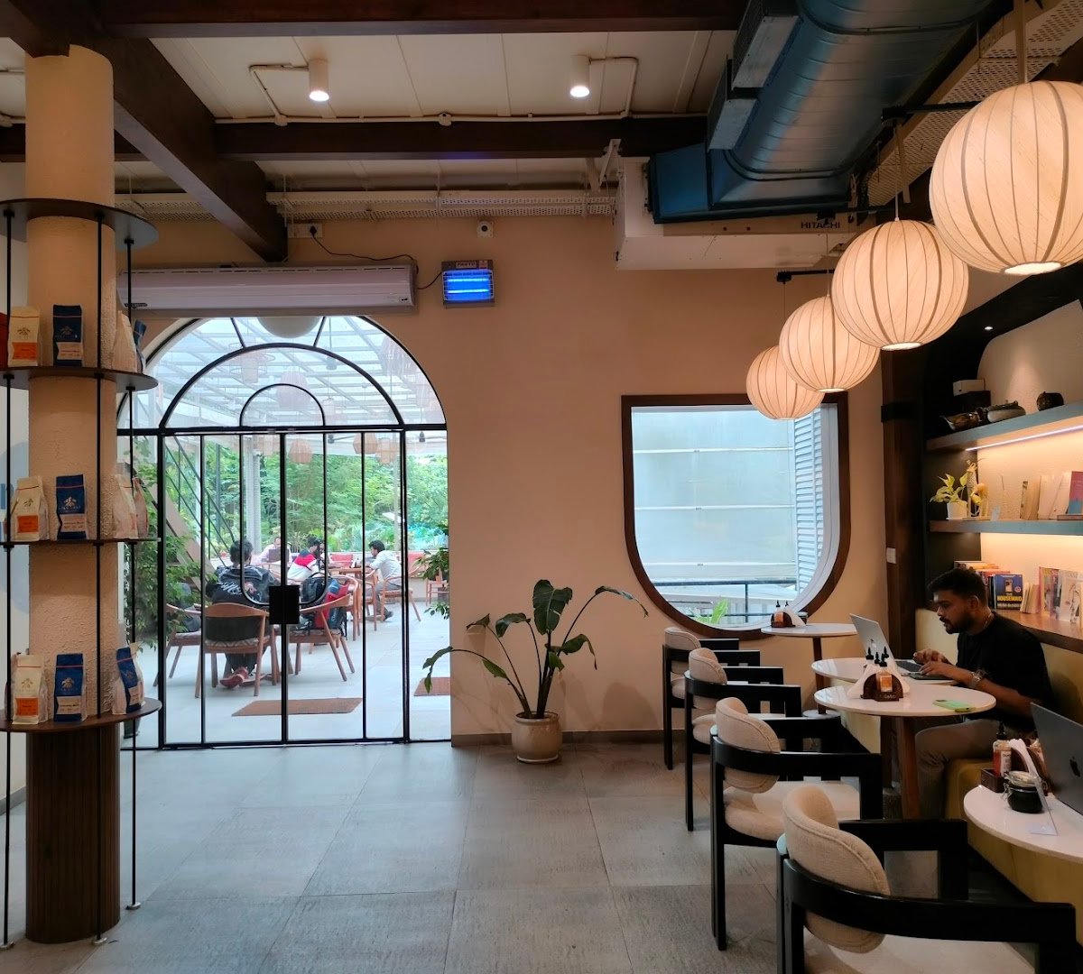 Interior of Silk Road Coffee Company Experience Center, specialty coffee shop in Mumbai