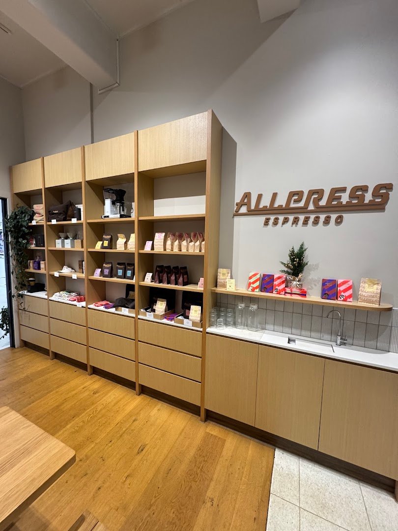 Interior of Allpress Roastery, specialty coffee shop in Auckland