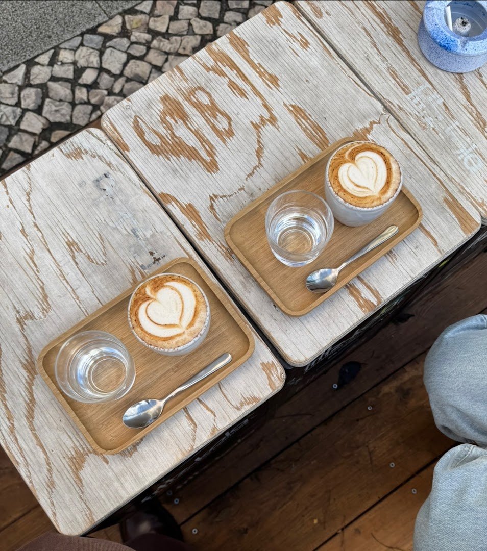 Coffee at Clube Caffeine, specialty coffee shop in Lisbon