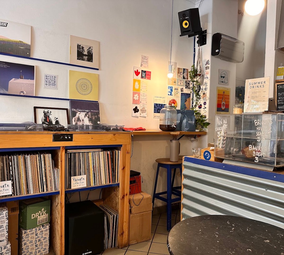 Interior of Clube Caffeine, specialty coffee shop in Lisbon