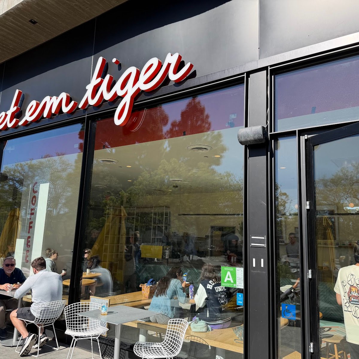 Storefront of Go Get Em Tiger, specialty coffee shop in Los Angeles
