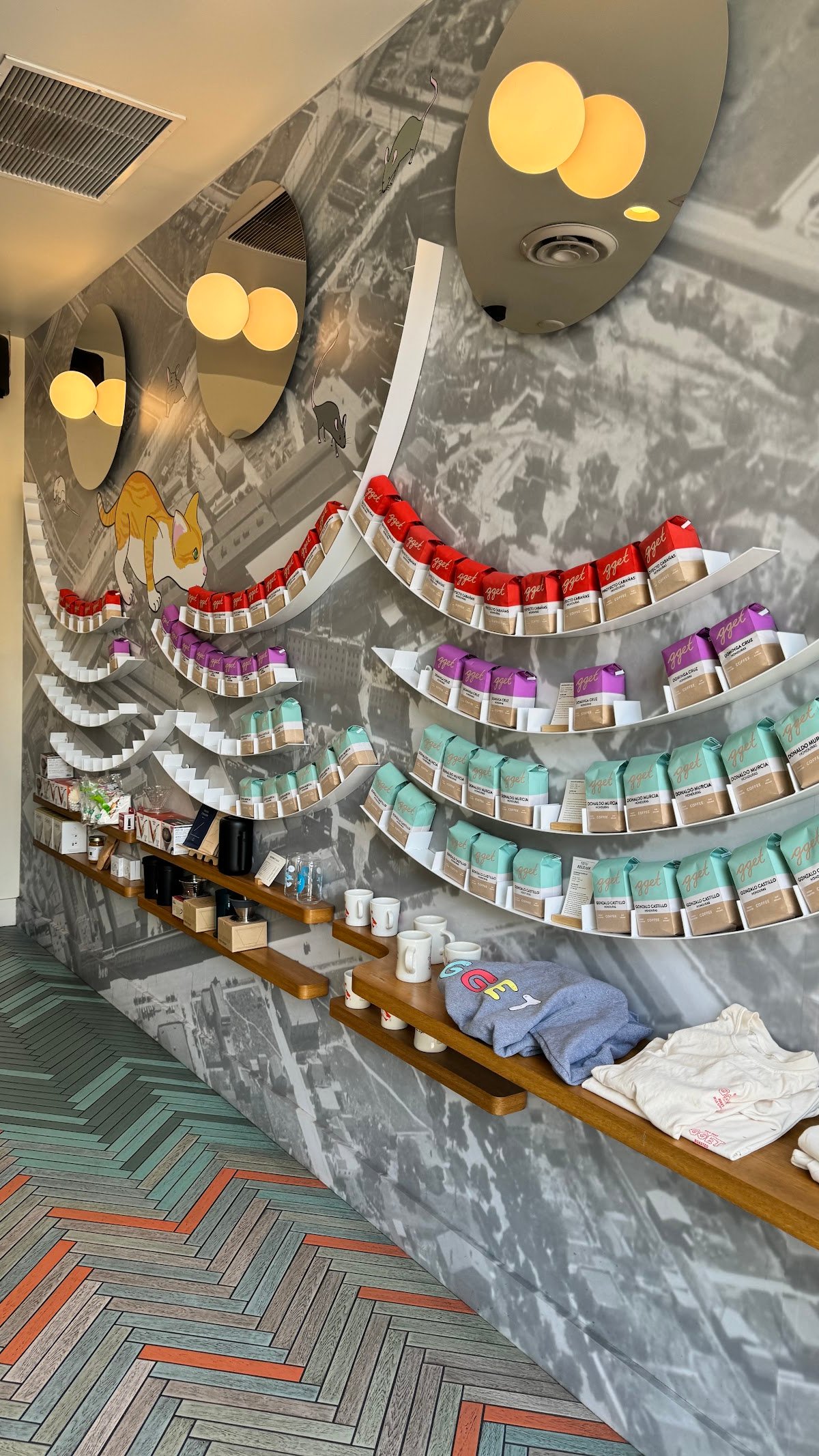 Interior of Go Get Em Tiger, specialty coffee shop in Los Angeles