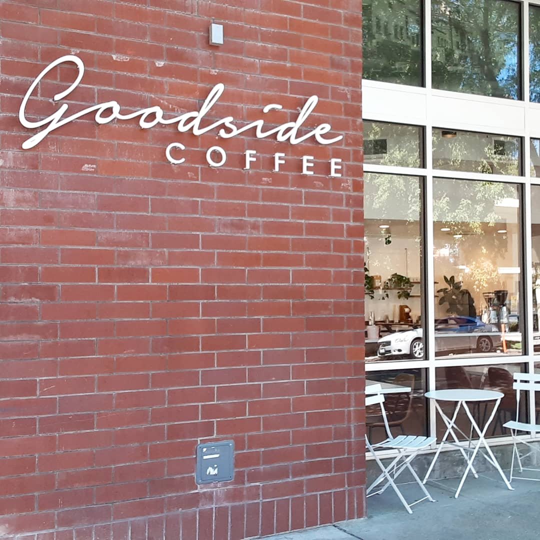 Storefront of Goodside Coffee, specialty coffee shop in Sacramento