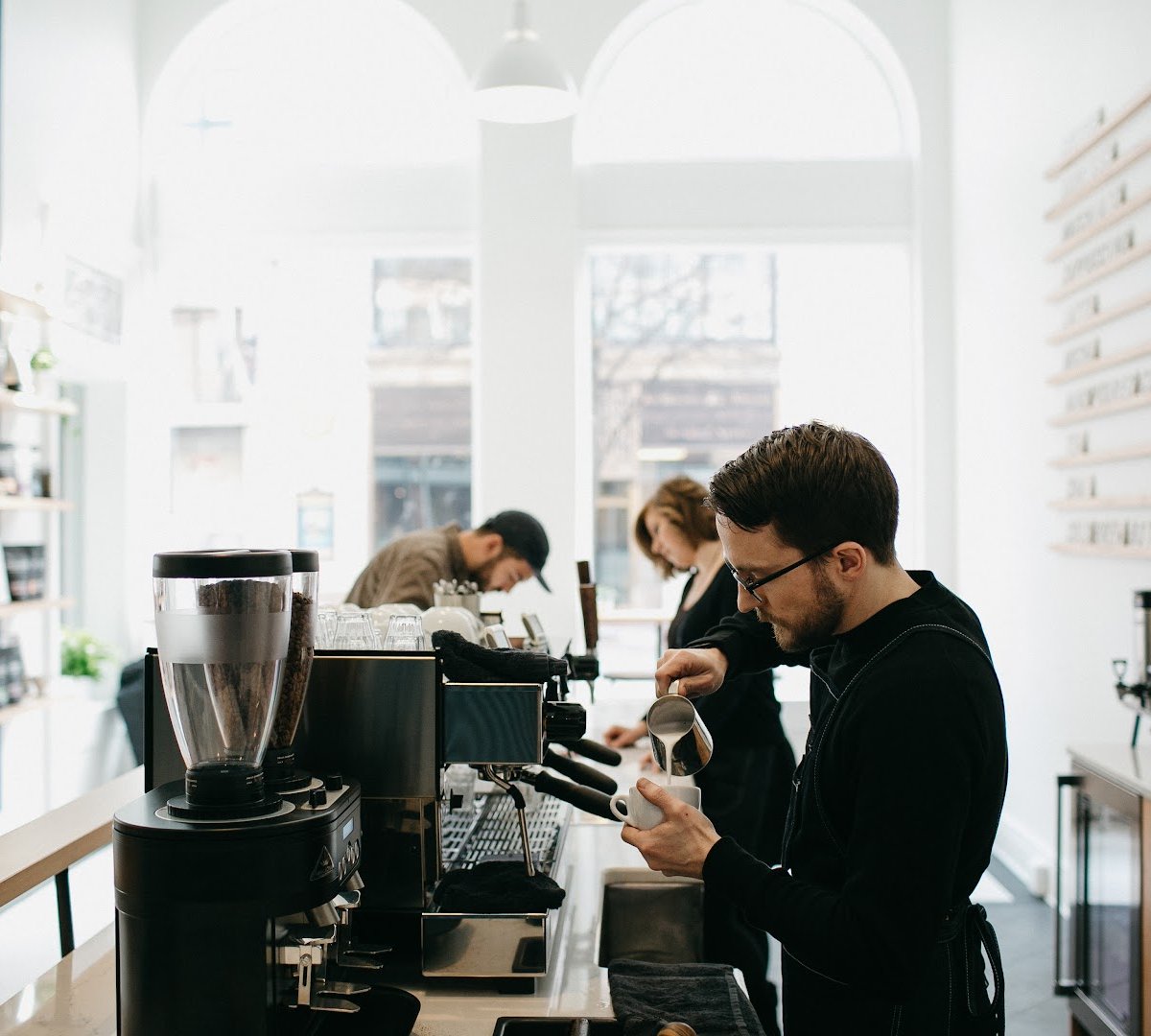 Interior of Passenger Flagship Cafe, specialty coffee shop in Lancaster