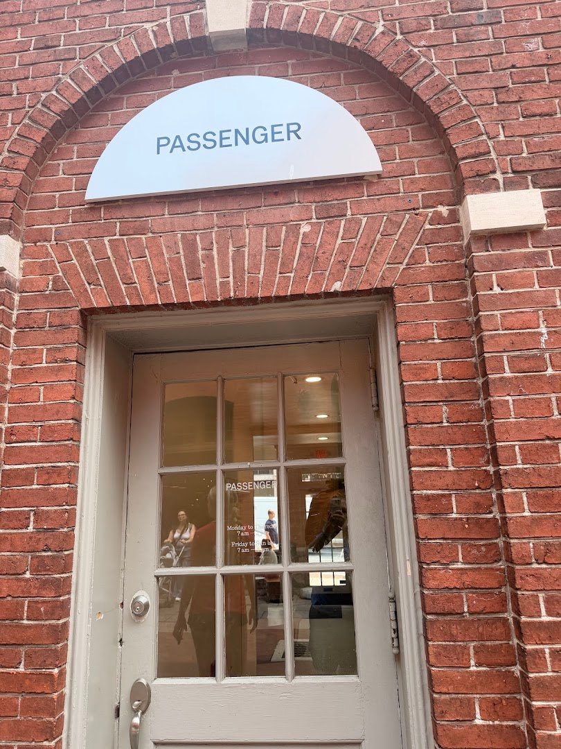 Storefront of Passenger Flagship Cafe, specialty coffee shop in Lancaster