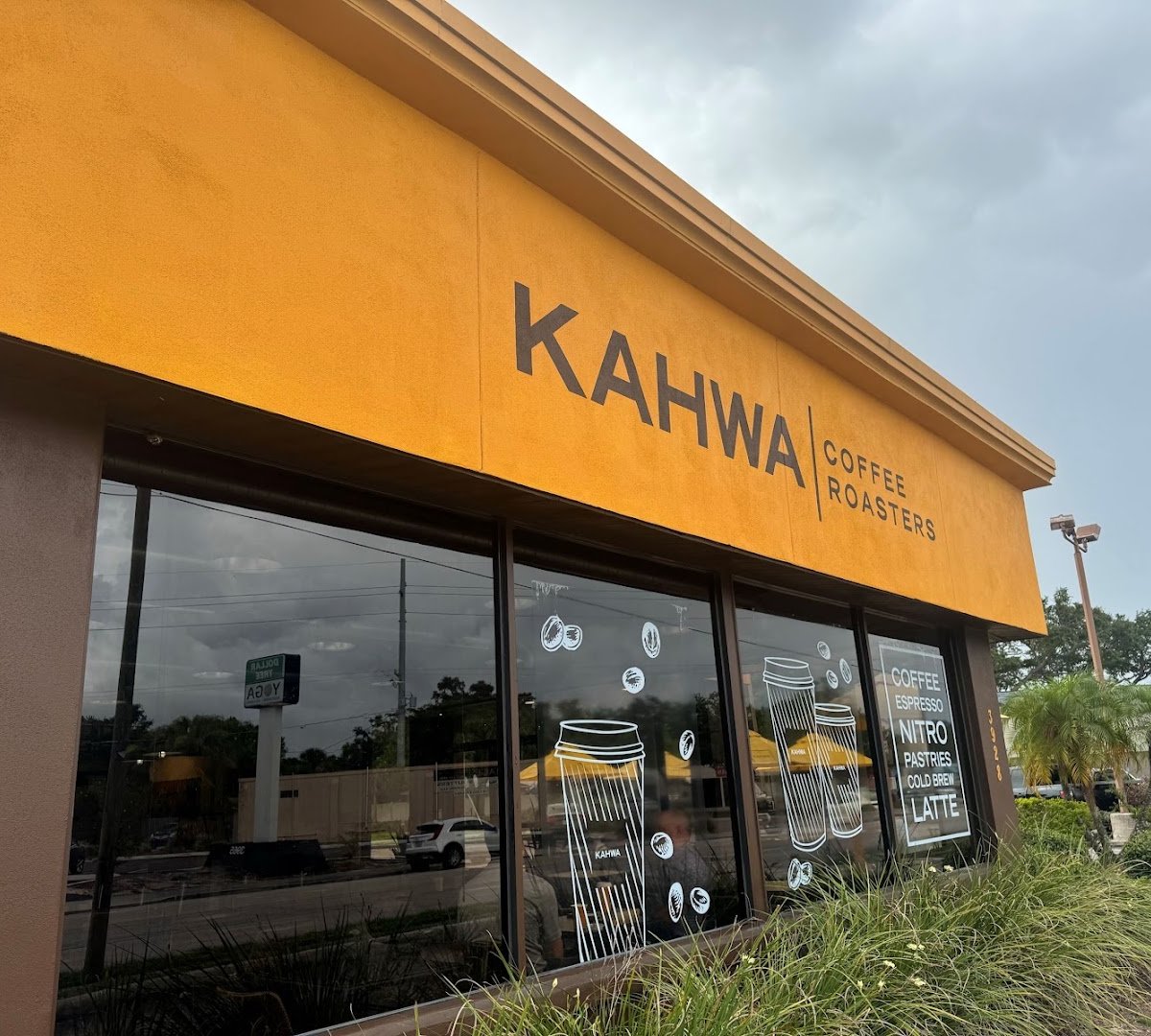 Storefront of Kahwa Coffee, specialty coffee shop in Tampa-St. Petersburg