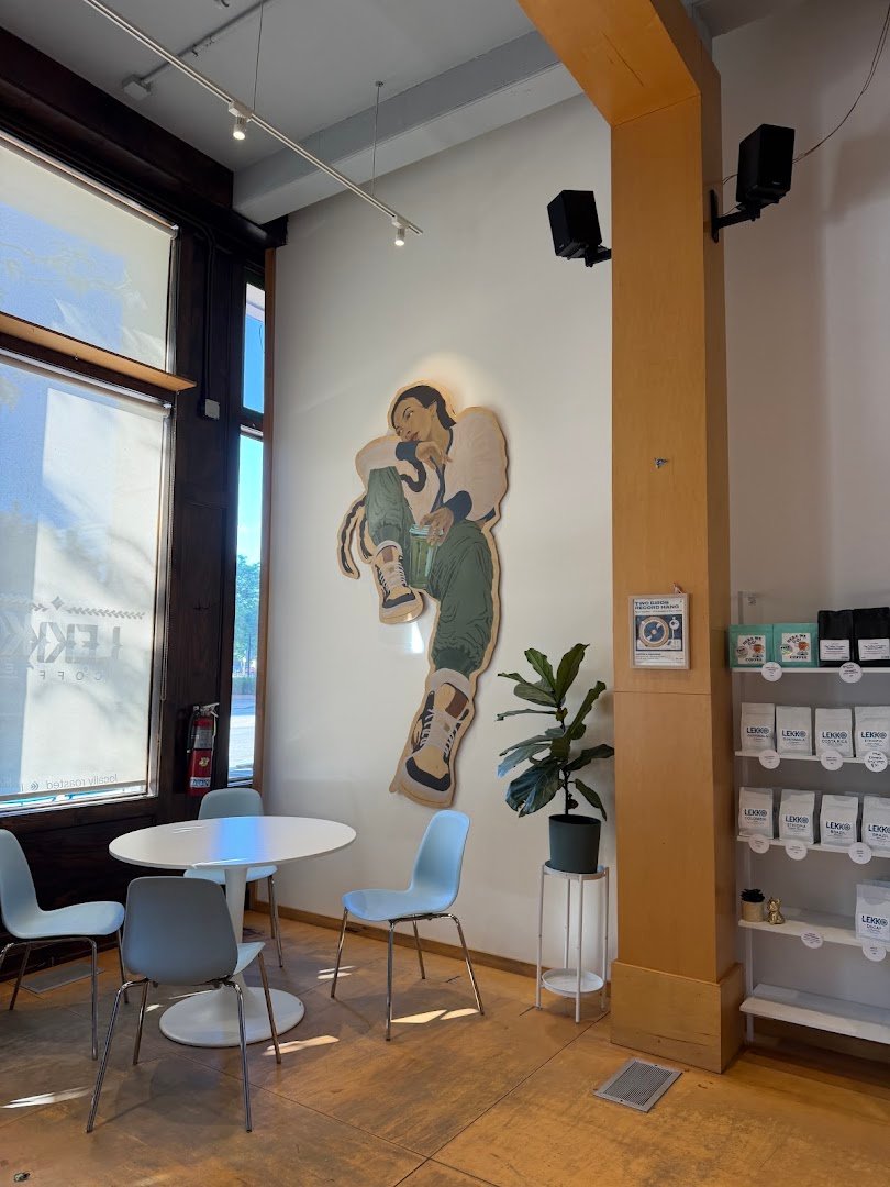 Interior of Lekko Coffee, specialty coffee shop in Cleveland