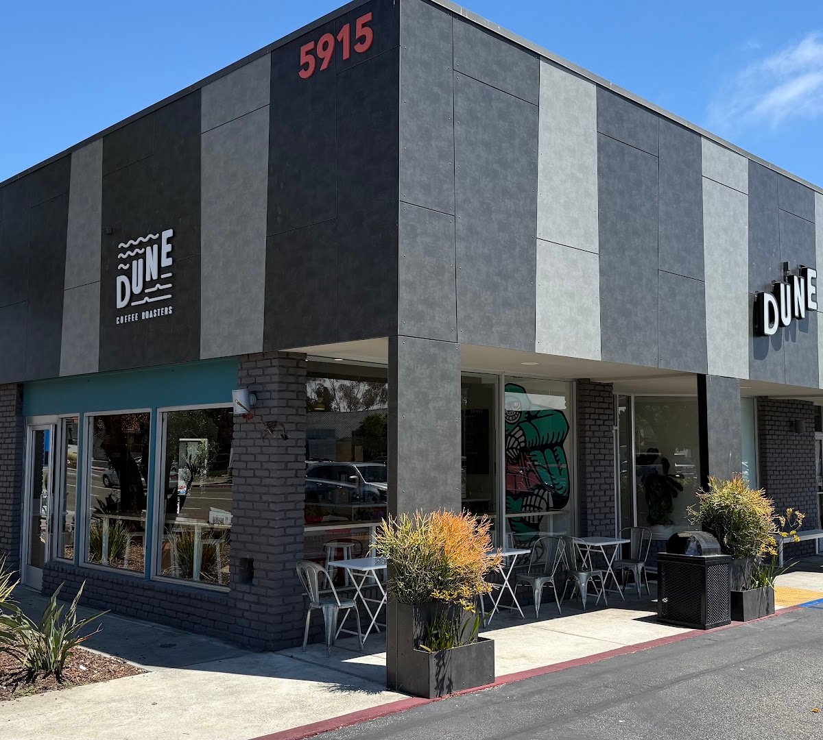 Storefront of Dune Coffee Roasters, specialty coffee shop in Santa Barbara