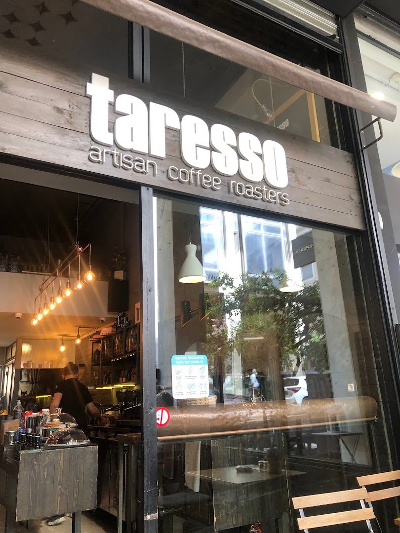 Storefront of Taresso, specialty coffee shop in Athens
