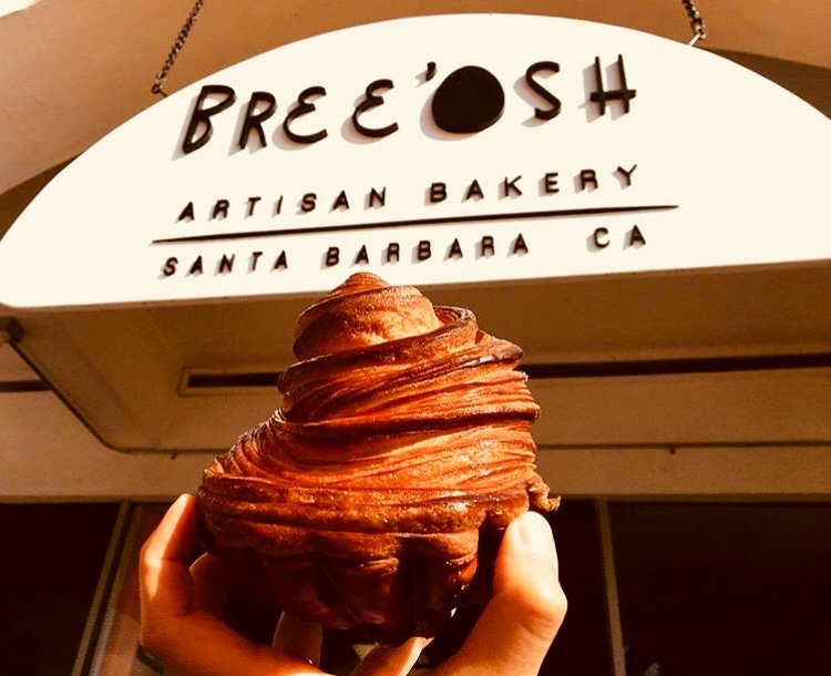 Signage at Bree'Osh, specialty coffee shop in Santa Barbara