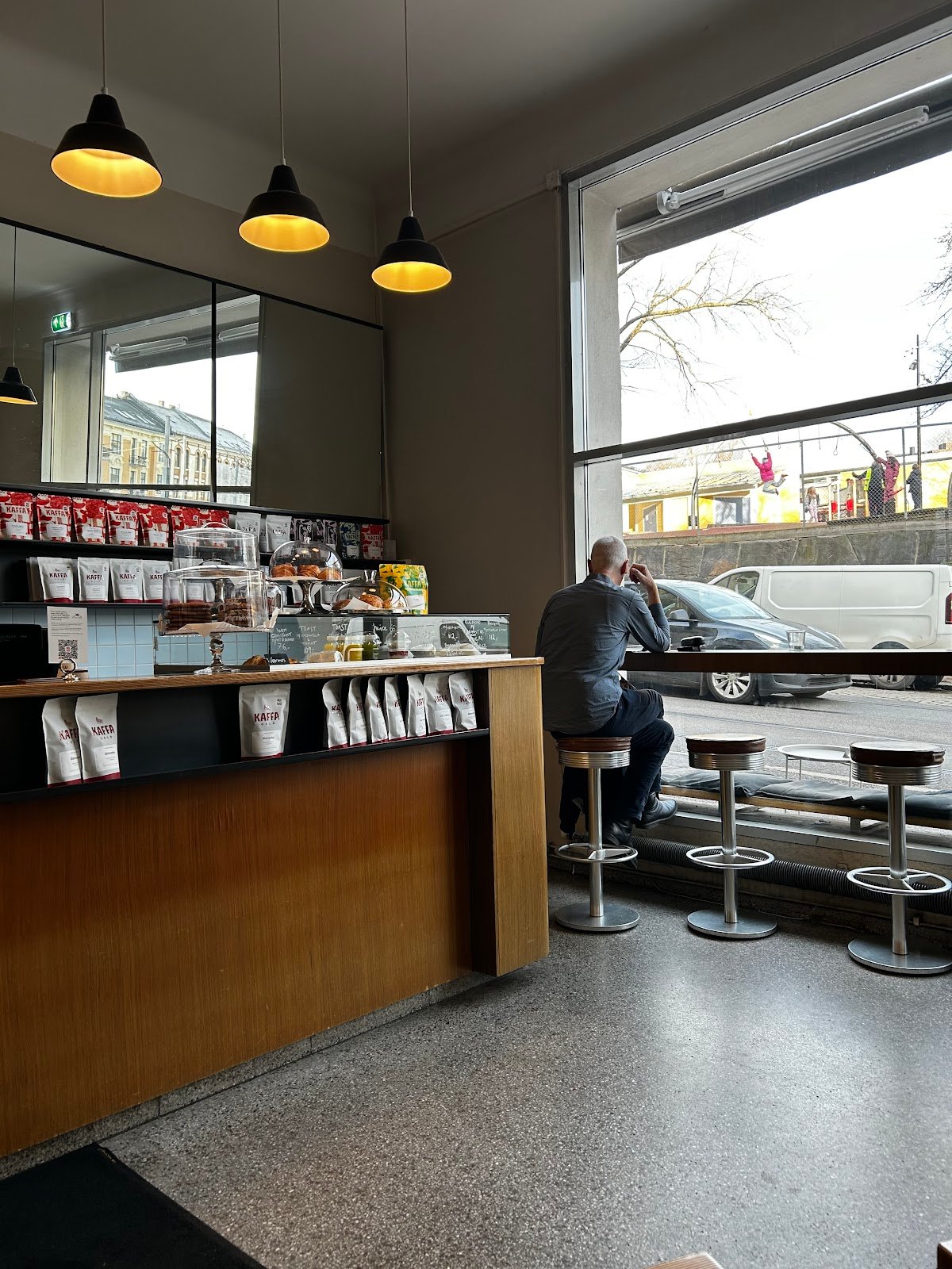 Interior of Mocca kaffebar, specialty coffee shop in Oslo