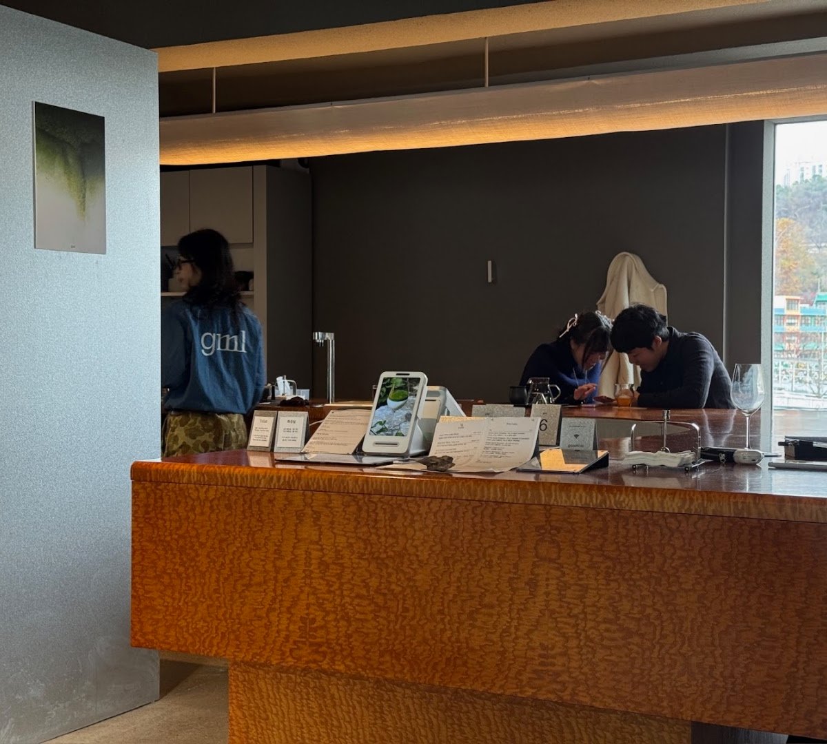 Interior of gml seoul, specialty coffee shop in Seoul