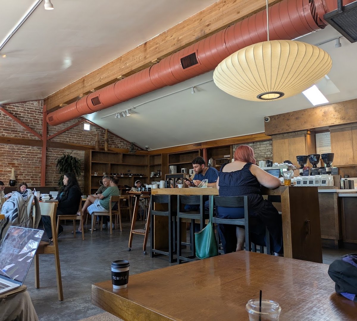Interior of Temple Coffee Roasters, specialty coffee shop in Sacramento