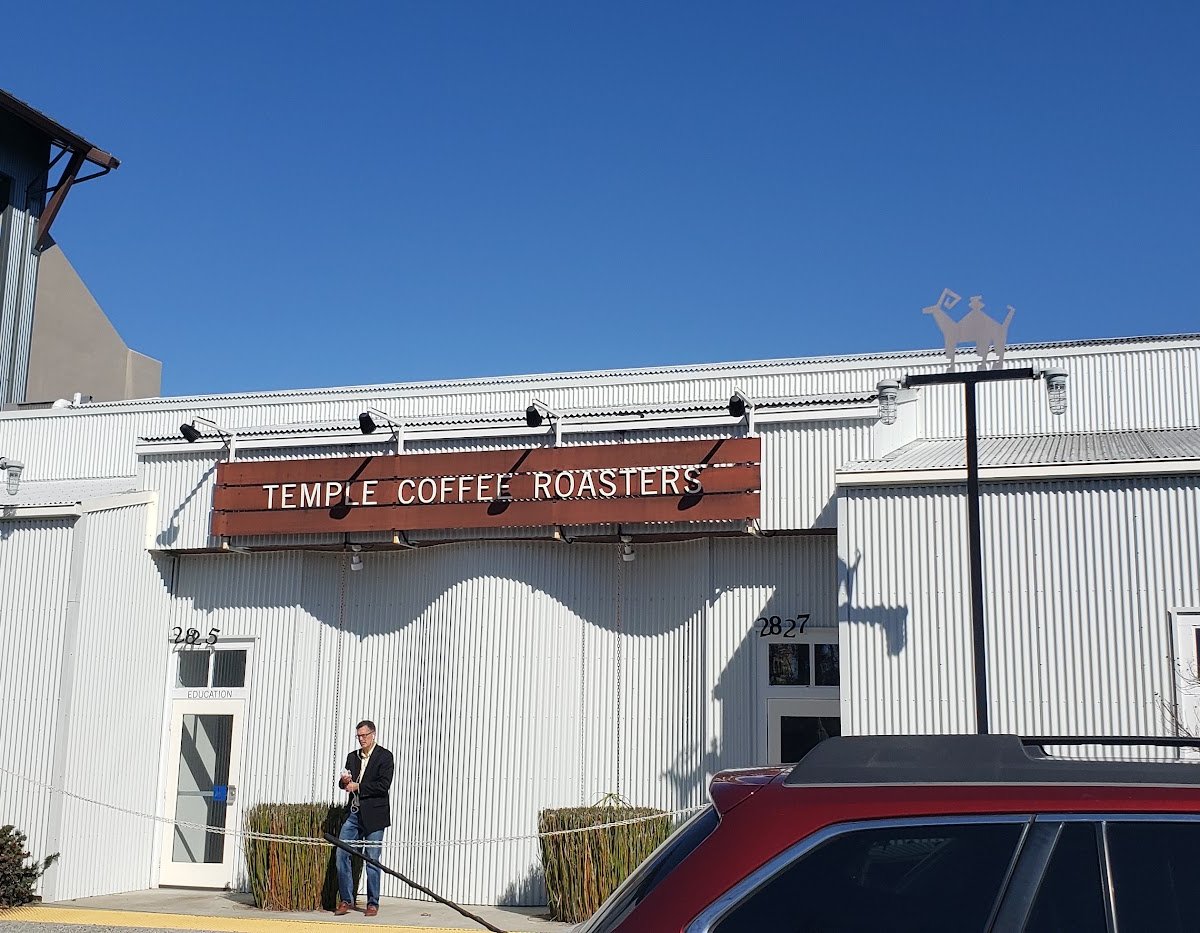 Storefront of Temple Coffee Roasters, specialty coffee shop in Sacramento