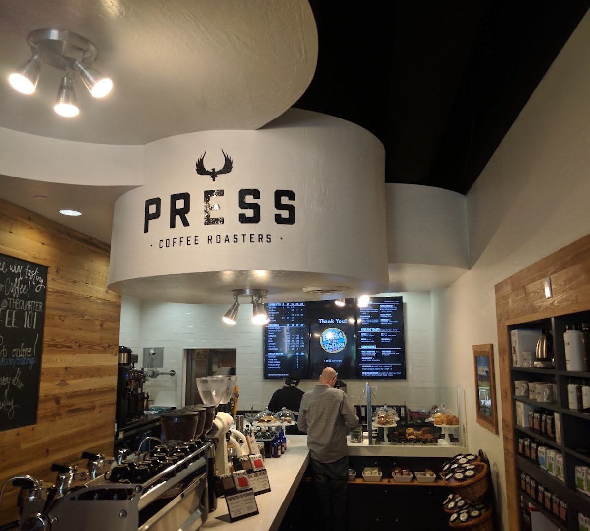 Interior of Press Coffee - Scottsdale Quarter, specialty coffee shop in Scottsdale