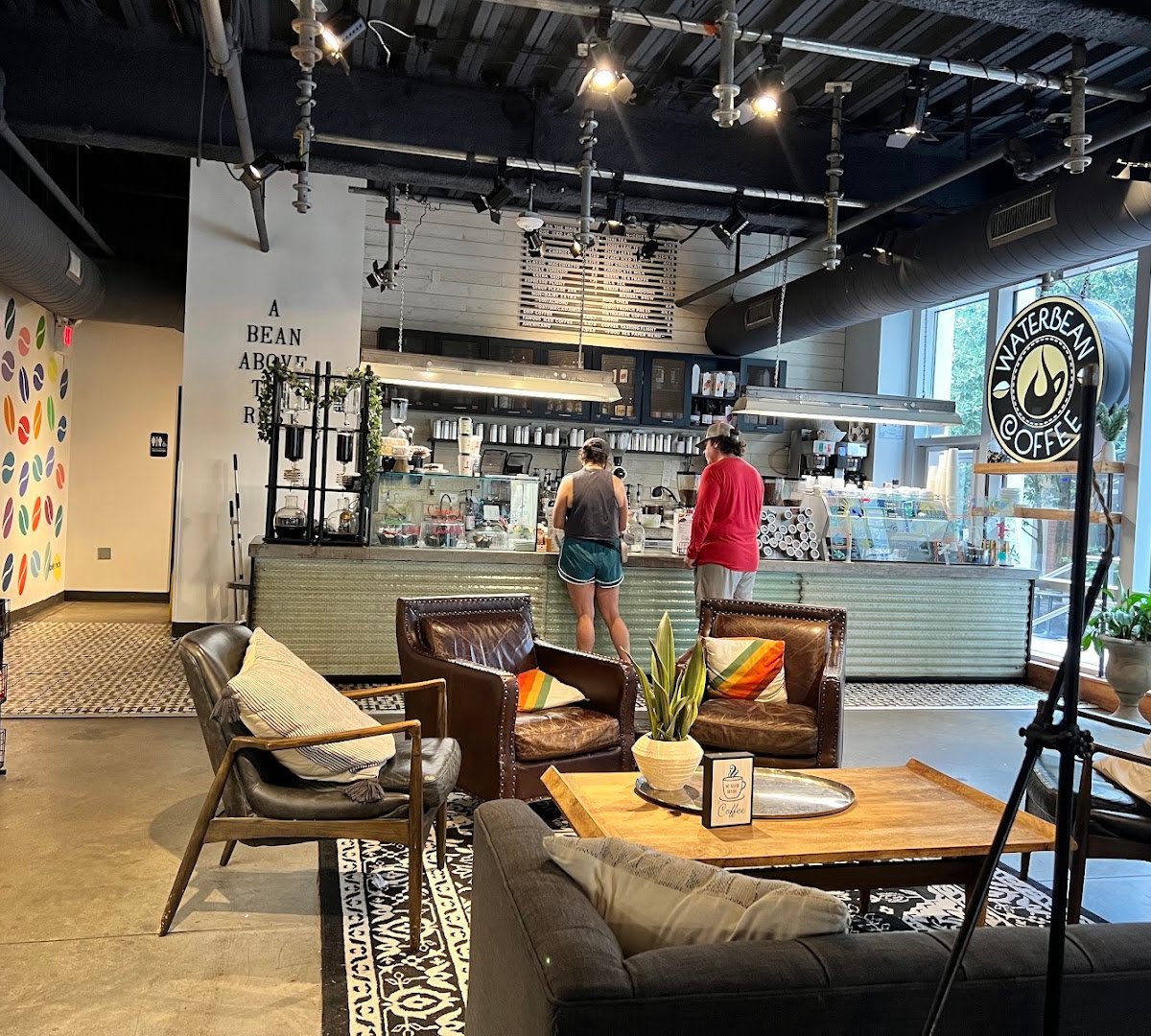 Interior of Waterbean Coffee, specialty coffee shop in Charlotte