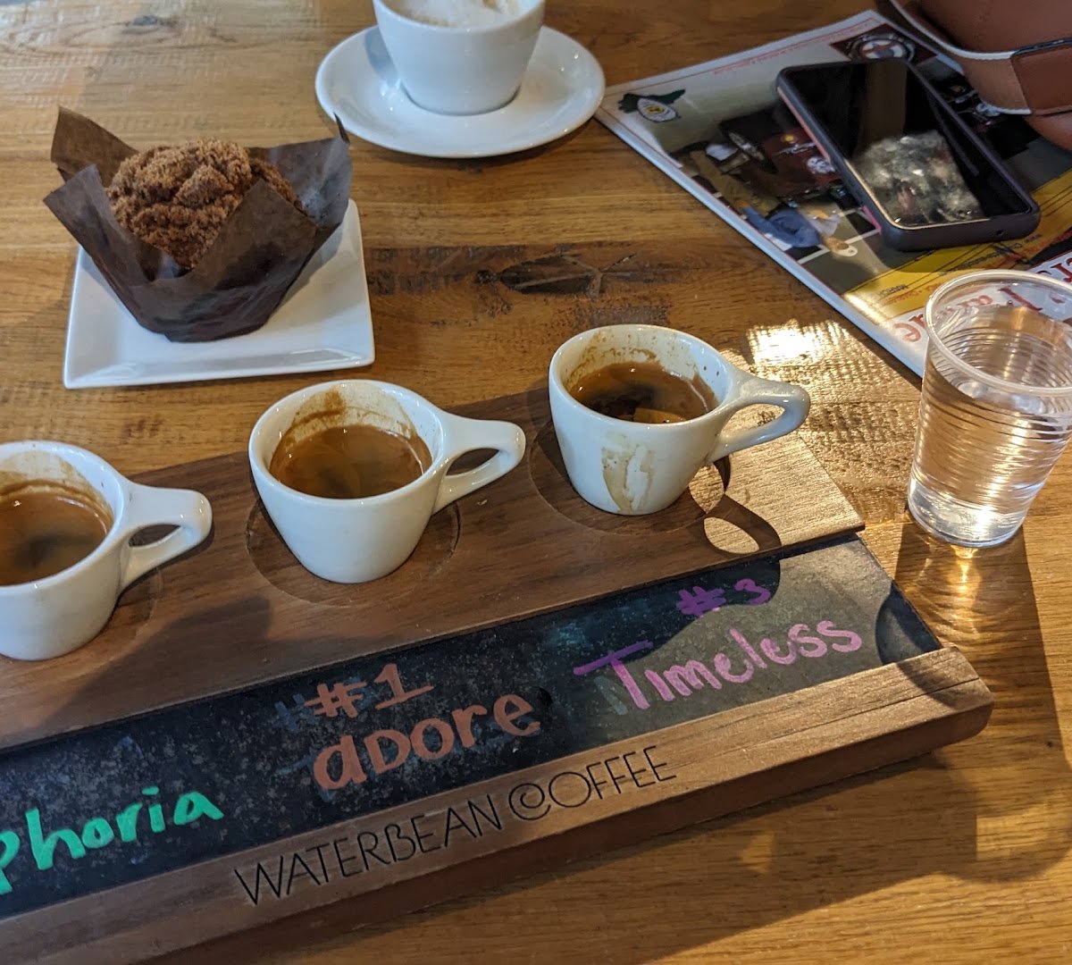 Coffee at Waterbean Coffee, specialty coffee shop in Charlotte