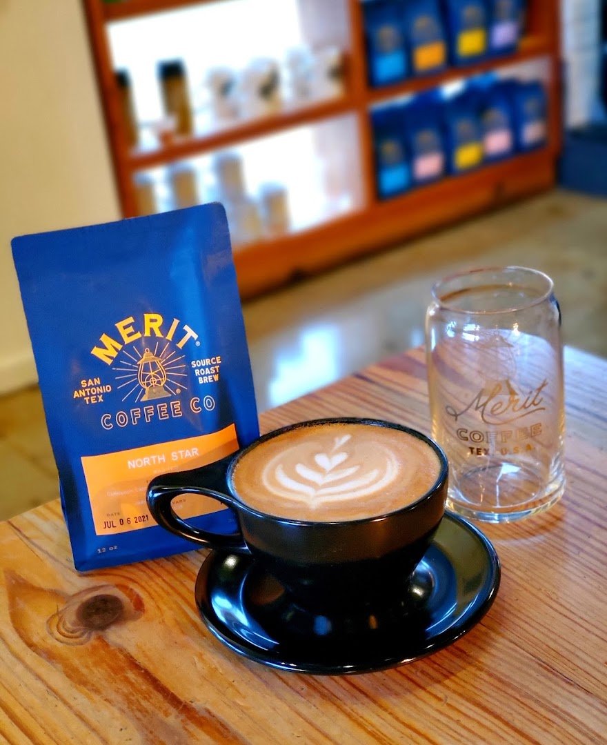 Coffee at Merit Coffee, specialty coffee shop in San Antonio