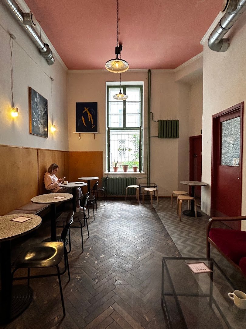 Interior of Forum, specialty coffee shop in Warsaw