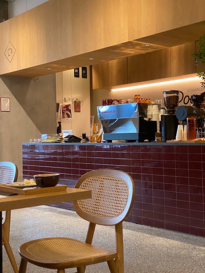 Interior of KITASANDO COFFEE ROASTERY, specialty coffee shop in Tokyo