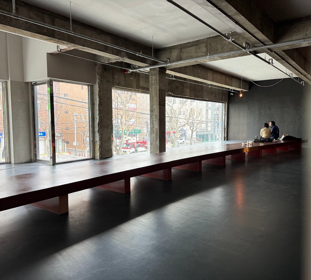 Interior of Anthracite Coffee Yeonhui, specialty coffee shop in Seoul