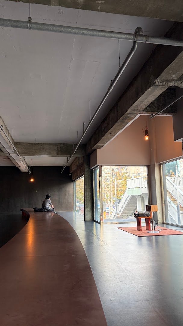 Interior of Anthracite Coffee Yeonhui, specialty coffee shop in Seoul