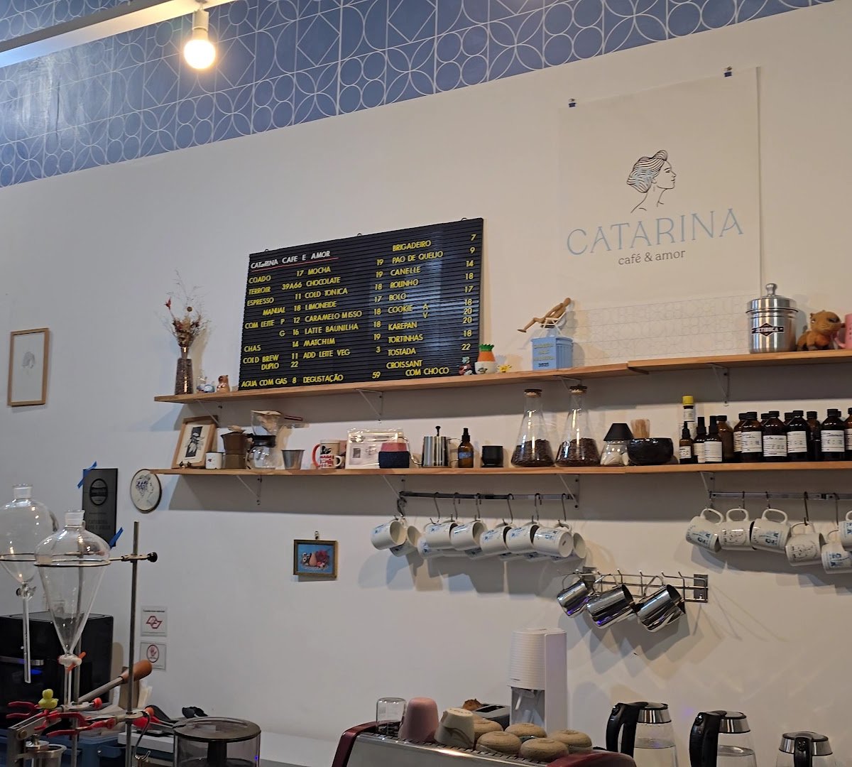 Interior of Catarina Coffee and Love, specialty coffee shop in São Paulo