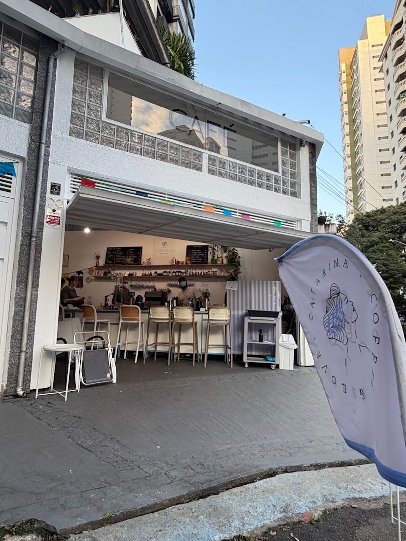 Storefront of Catarina Coffee and Love, specialty coffee shop in São Paulo