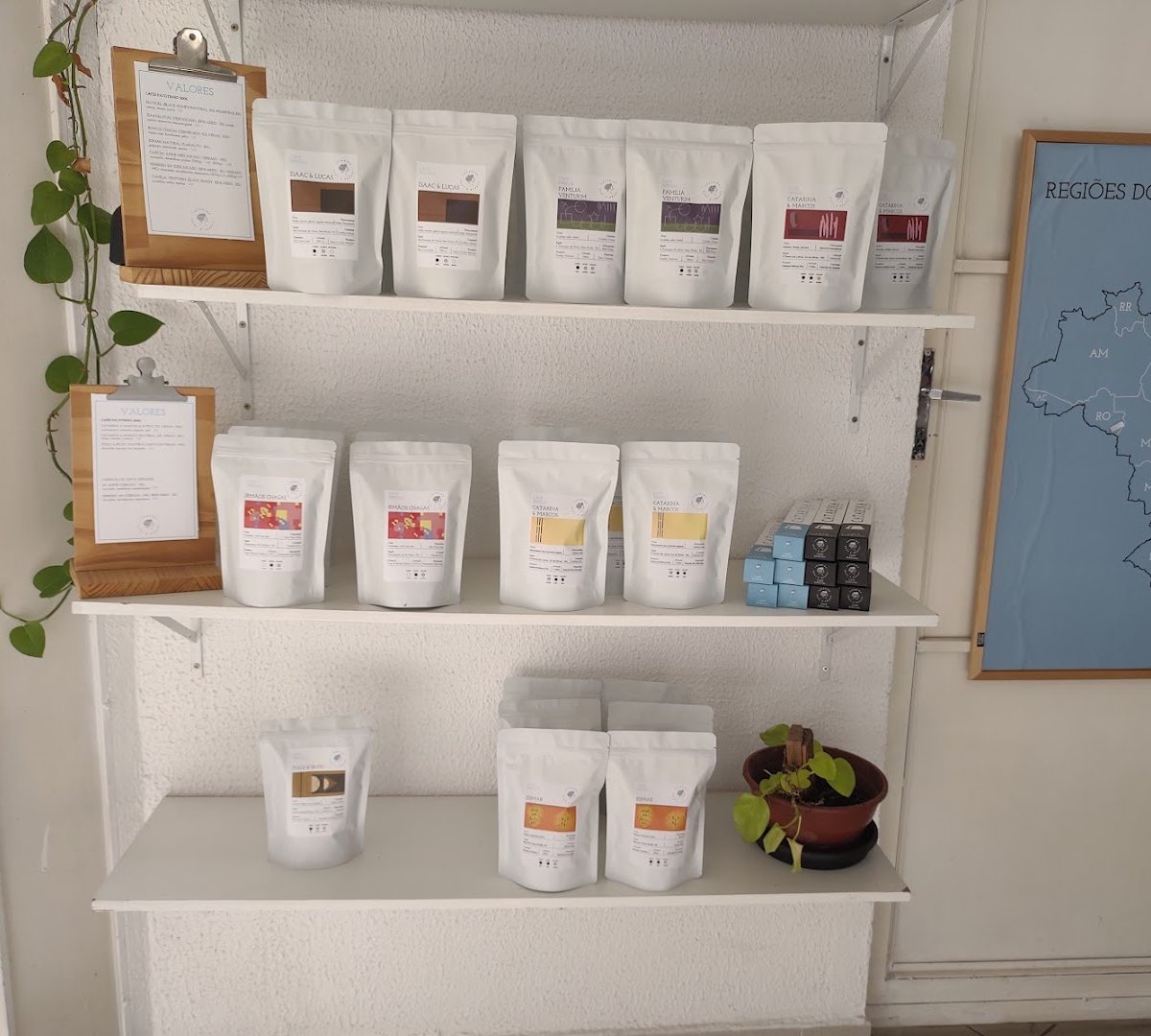 Interior of Catarina Coffee and Love, specialty coffee shop in São Paulo
