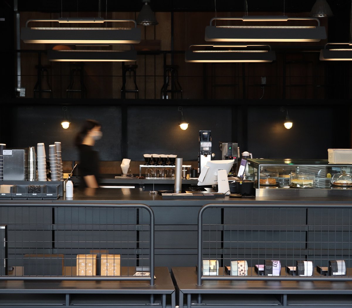 Interior of BEAN BROTHERS Hapjeong, specialty coffee shop in Seoul