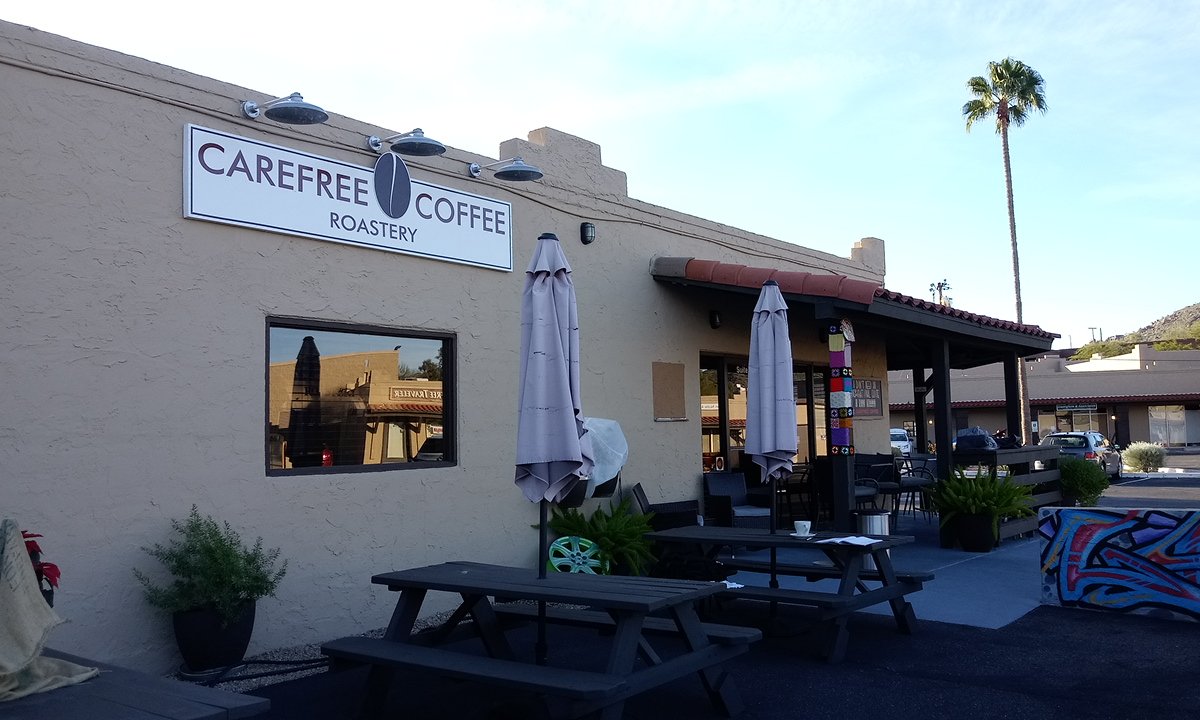 Storefront of Carefree Coffee Roastery, specialty coffee shop in Scottsdale