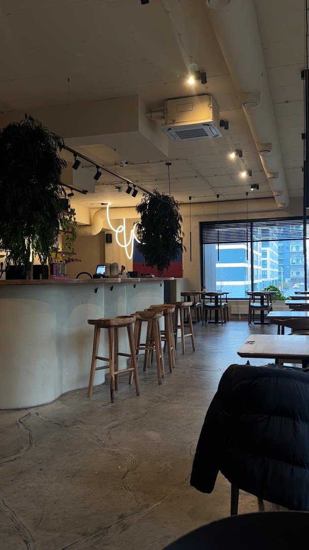 Interior of Culture Cafe, specialty coffee shop in Warsaw