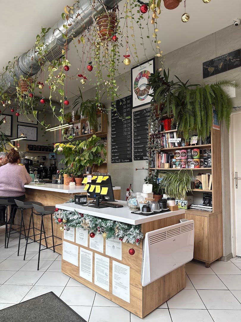 Interior of Block 32, specialty coffee shop in Novi Sad