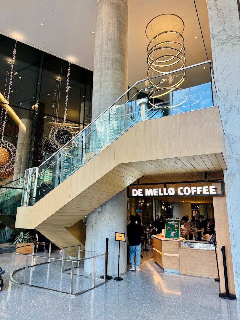 Storefront of De Mello Coffee, specialty coffee shop in Toronto