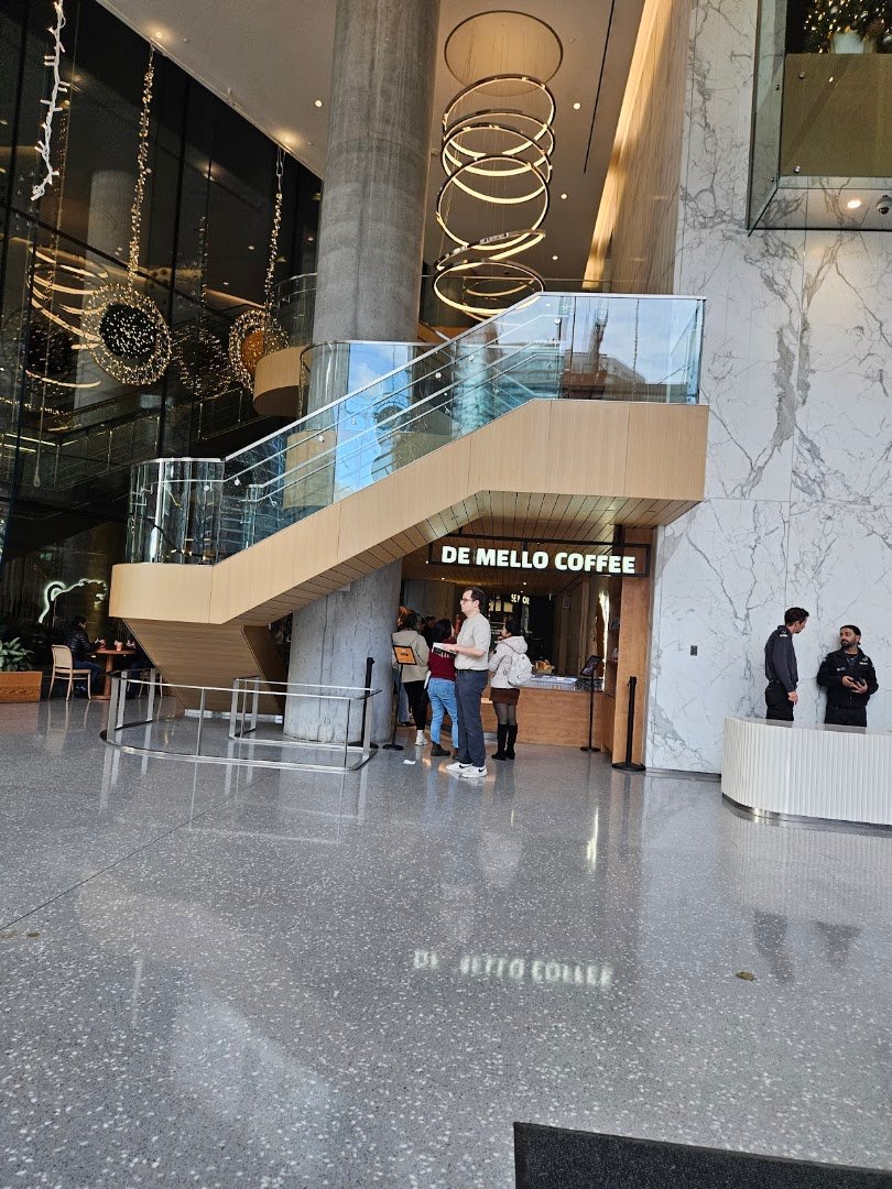 Interior of De Mello Coffee, specialty coffee shop in Toronto