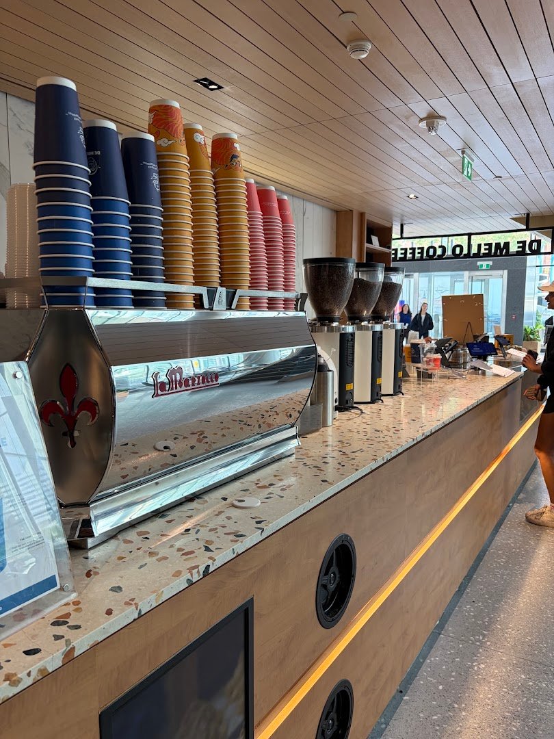 Interior of De Mello Coffee, specialty coffee shop in Toronto