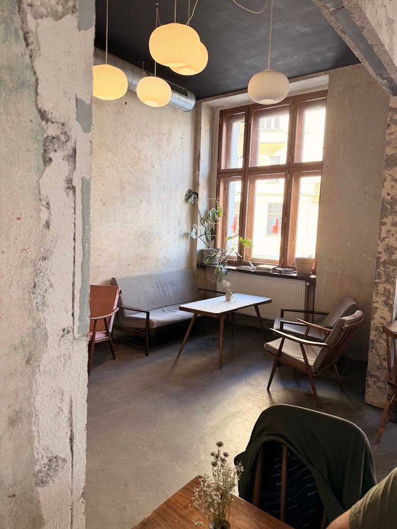 Interior of Cafe Hrnek, specialty coffee shop in Prague