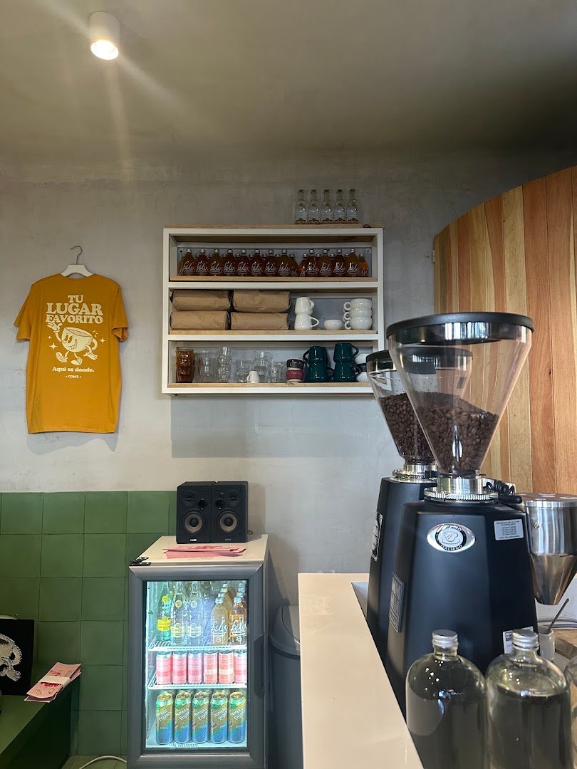 Interior of Compay, specialty coffee shop in Mexico City