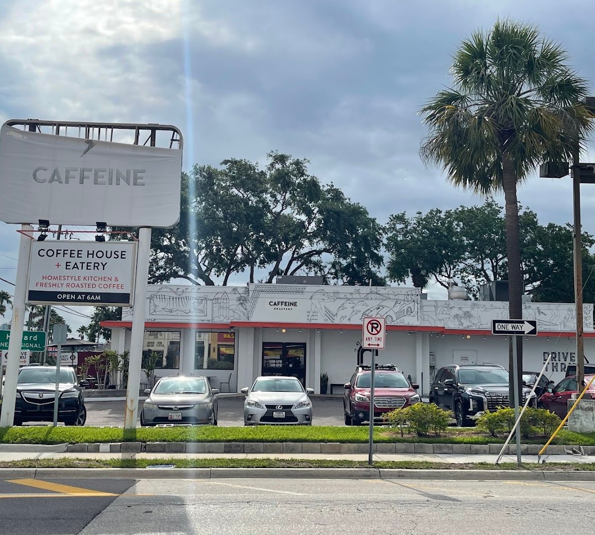 Storefront of Caffeine Roasters, specialty coffee shop in Tampa-St. Petersburg