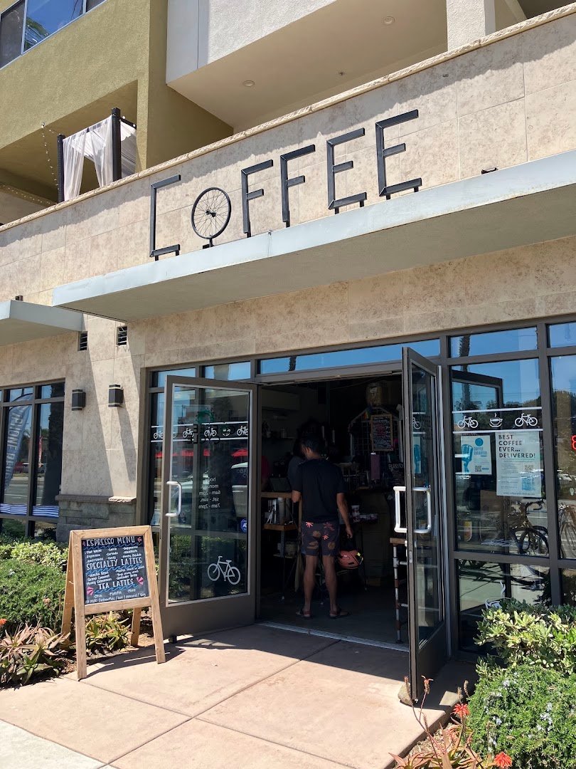 Storefront of Coffee Cycle Roasting, specialty coffee shop in San Diego